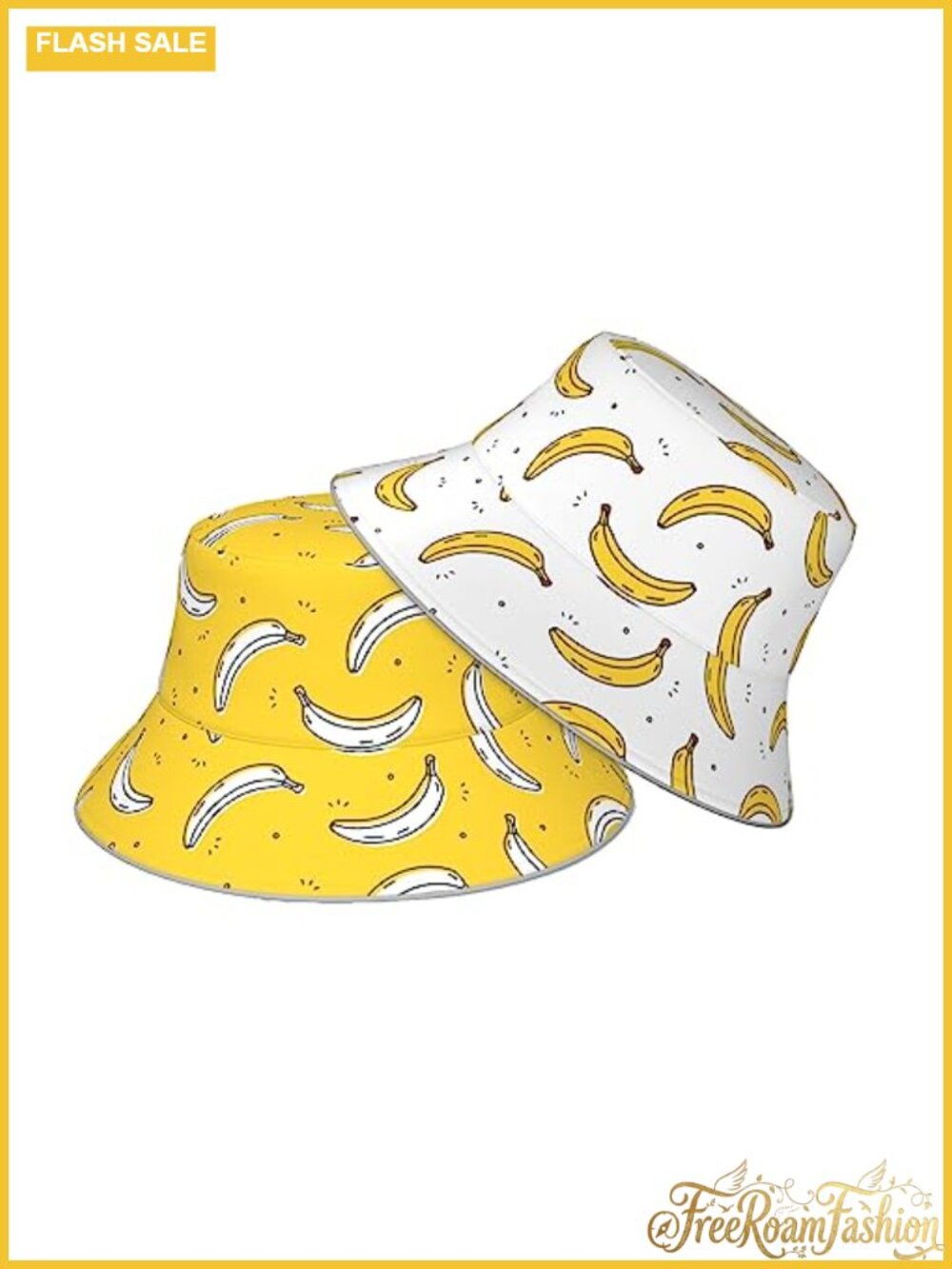 Reversible Bucket Hat Polyester Sun Hat Beach Travel Hiking Unisex